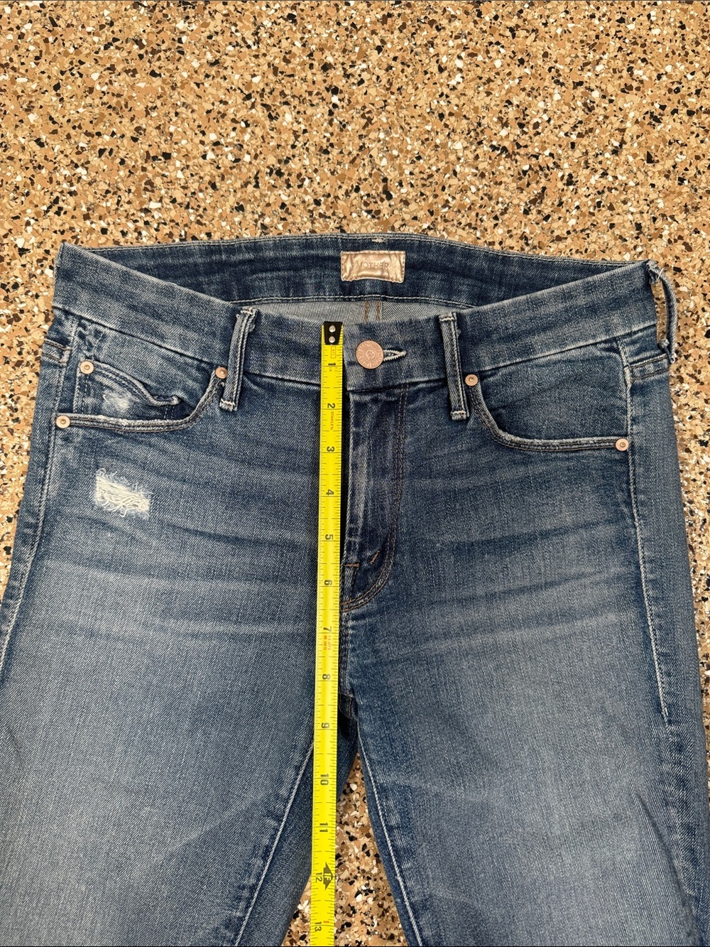 MOTHER Two-Tone Blue 'The Looker' Denim Jeans - Picture 6 of 9